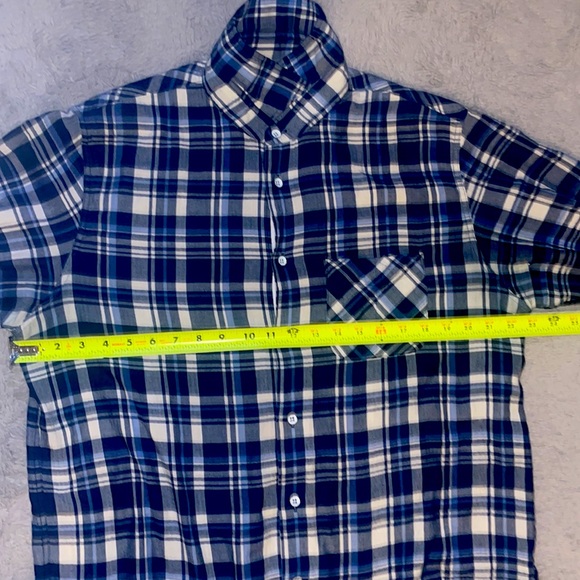 Rag & Bone Blue Plaid Beach Shirt Fit 3 Sz Mens L - Picture 10 of 10